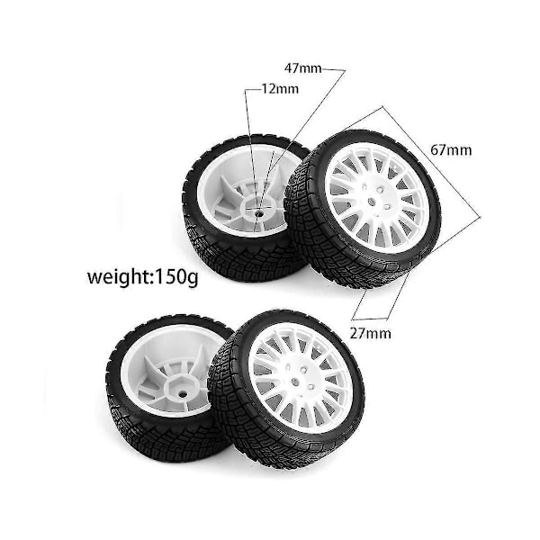 1/10 Rc Bil Dekk On Road Dekk Hjul For Tt01 Tt02 Xv01 Ta06 Ptg-2 Hpi C3 Rc Bil Deler,3