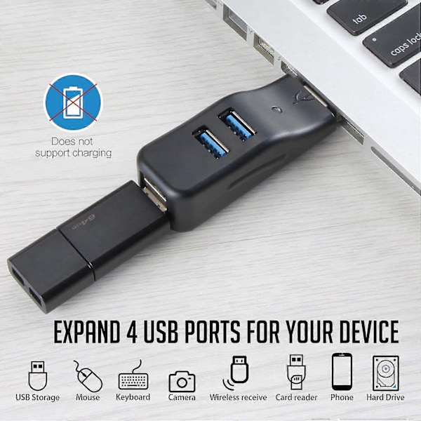 USB 3.0 Hub Adapter Förlängare Mini Splitter Box 4 Portar För PC Laptop Mobiltelefon Hög Hastighet U Disk