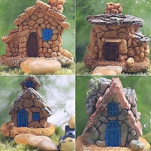 Mini Sten Hus Dekoration Eventyrhave Miniature Håndværk Mikro Landskabsdekorationer