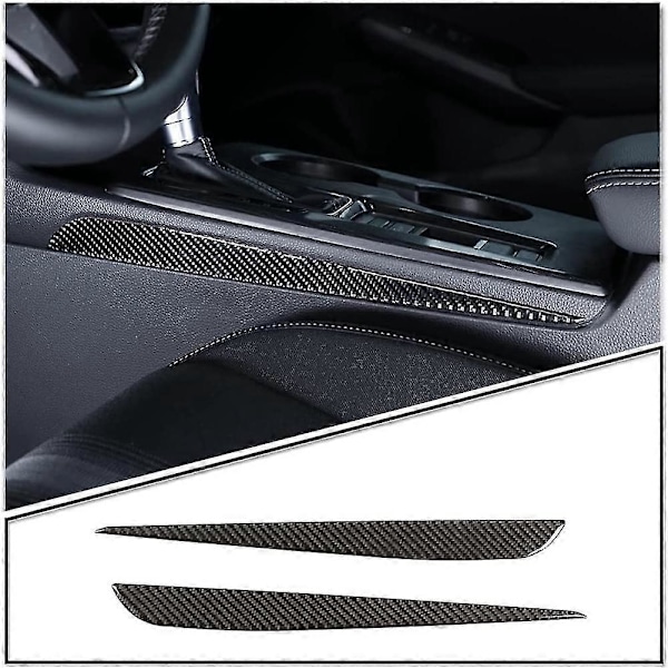 Til 11. 2022 Kulfiber Central Kontrol Gear Sidepanel Trim Cover Sticker Interiørtilbehør, b