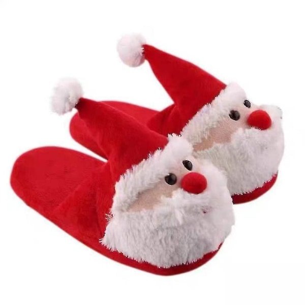 Inomhus Tomte Tofflor Hem Golvstående Jul Halkfria Varma Bomullsskor 24cm(34-36)