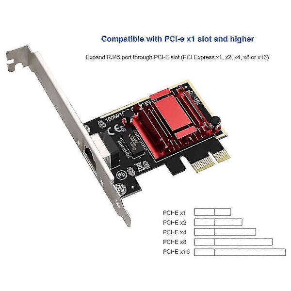 Game Pcie Kort 2500mbps Gigabit Netværkskort 10/100/1000mbps Rtl8125 Rj45 Kablet Netværkskort Pci-e 2