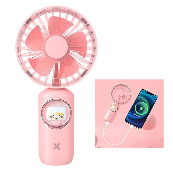 Praktisk ventilator, bærbar, sød, lille køleventilator, lille håndholdt ventilator til studerende