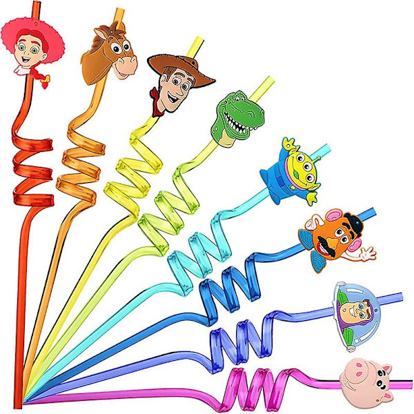 Blå Himmels Vita Moln Tema Festtillbehör Tecknad Toy Story Engångsservis Mugg För Barn Pojkar Födelsedagsfest Dekorationer 12pcs straw