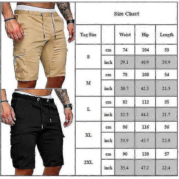 Miesten joustavat cargo-shortsit kesäiset rennot jogger-taisteluhousut Army Green 2XL