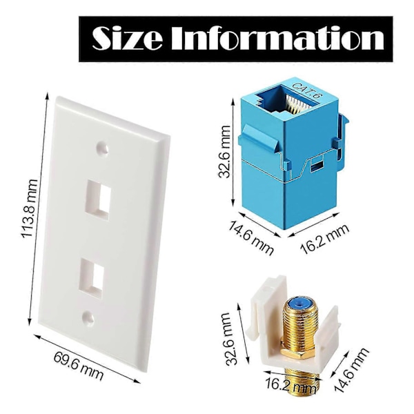 6 Stycken Ethernet Koax Vägguttag Cat6 Koax Vägguttag Ethernet Vägguttag Med Ethernet Port För