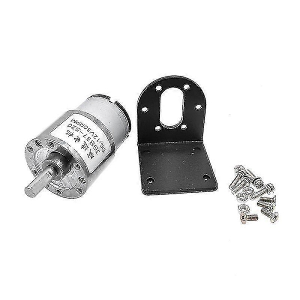 Jgb37-520 12v 24v Høyt Dreiemoment Girkasse Elektrisk Motor Ny Girmotor 5/10/20/30/45/60/100/200/300/600rpmP20211224563 100RPM 12V with bracket