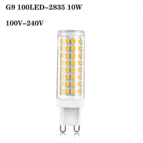 10w G9 100 Led Pærer Led Majspærer Keramisk, Ingen Flimmer, Bred Strålevinkel, 2 stk. Varm Hvid