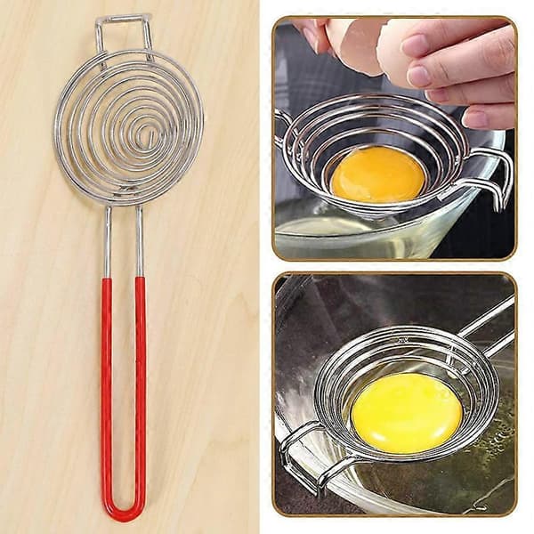 Eggeplomme-separator, eggedeler i rustfritt stål, 2 stk