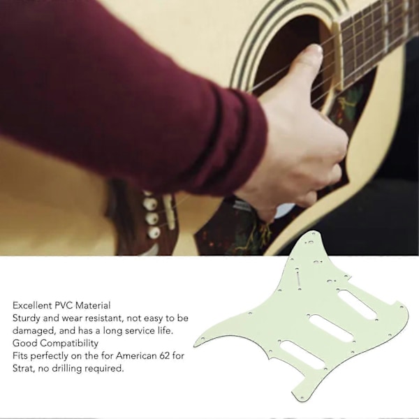 Elektrisk Gitarr Plektrumskydd 3 Lager 11 Hål PVC Plektrumskydd Repskydd för ST Gitarr