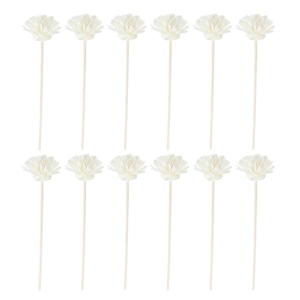 12 stk. Simuleret Blomsterformet Aroma Pinde Diffuser Pind Håndværksgaver Hvid