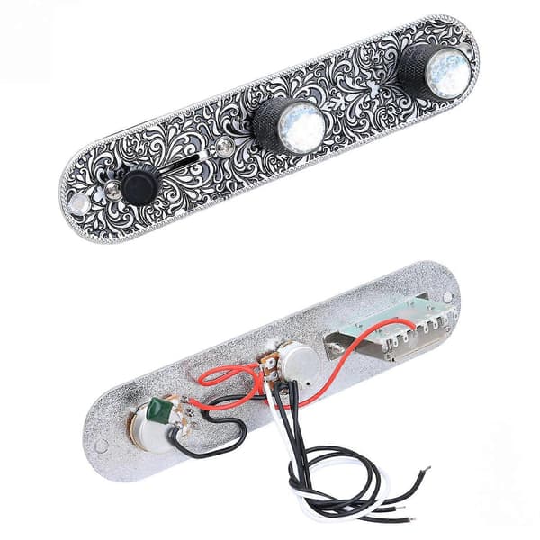 3-vägs Förkopplad Kontrollplatta Kablage Switch Rattar För Tele Tl Gitarrtillbehör Svart
