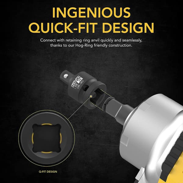 Reducer Impact Adapter, Sæt med 4, 1/2\" til 3/8\" | 1/4\" til 3/8\" | 3/8\" til 1/4\" | 3/8\" til 1/2\"