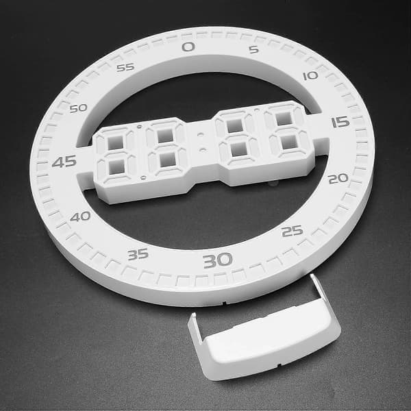 Tyst 3D Digital Cirkulär Lysande LED Väggklocka Alarm Med Kalender Termometer För Heminredning