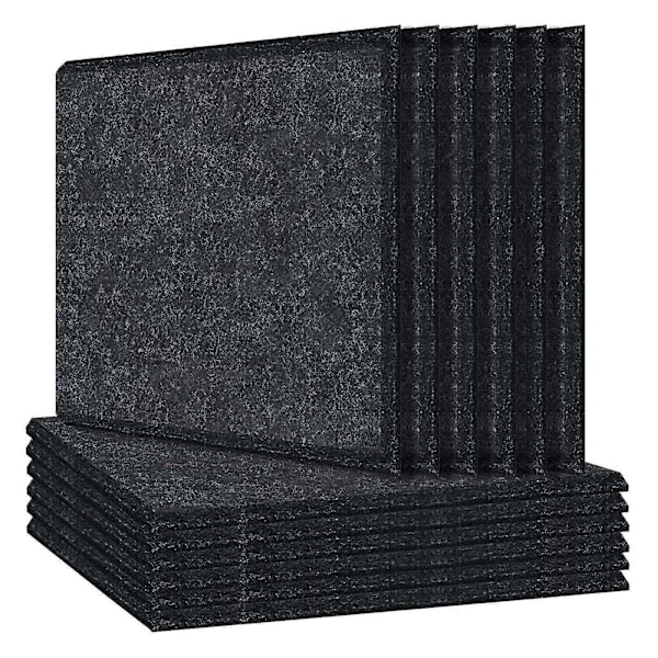 12-pack Akustikpaneler Ljudisolerande Vaddering, Fasade Kanter Ljudabsorberande Paneler, Akustisk Absorption