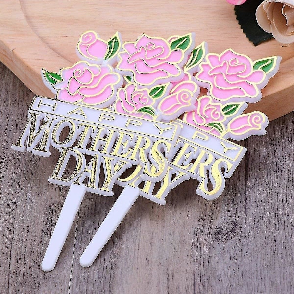 10 Stykker Tillykke med Mors Dag Kagepynt Cupcake Indsætningskort Cupcake Pynt Indsætningsartikler