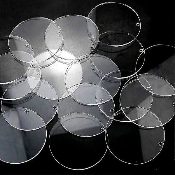 16 Runde Akrylplater, Transparente Akrylplater, Akryl-emner for Fotorammer, Brett, Kakestativer, Brikker, Osv.