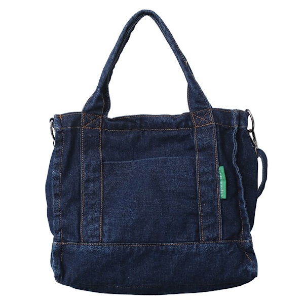 Stor Kapacitet Mode Denim Messenger Taske Dame Retro Skuldertaske Darkblue