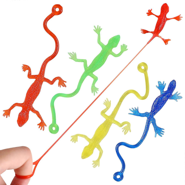 5 stk. Lizard Legetøj Klæbrig Lizard Strækbar Lizard Legetøj Squishy Legetøj Lizard Figurer Strækbare Dyr Party Taske Fyld