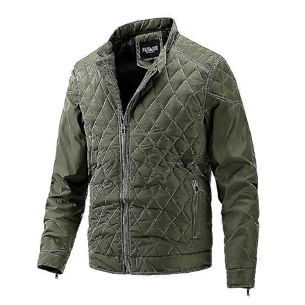 Ny Vinterjacka Herr Varm Ytterkläder Mode Rutiga Jackor Kappa Herr Sta Green 4XL