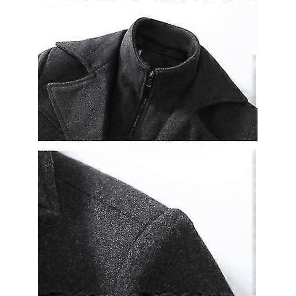 Ullrock för män Höst och Vinter Dubbelkrage Ullrock Slag Tjock Ullrock Lång Jacka camel 5xl