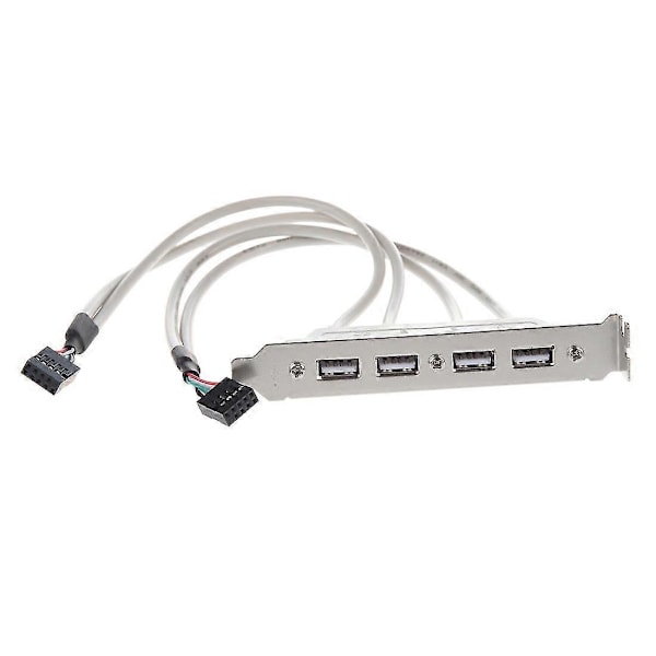 Moderkort 4 Portar Usb 2.0 Till 9-Pin Header Bracket Förlängningskabel