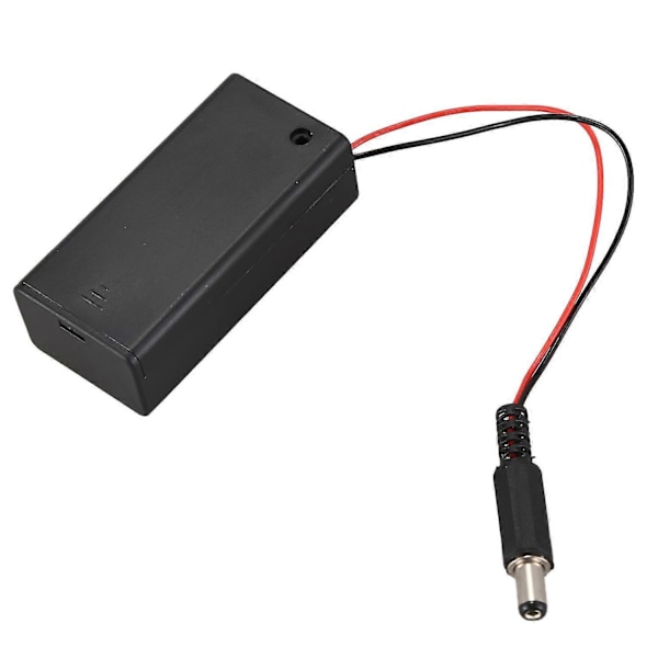 2 st 2,1 X 5,5 mm Hankontakt Fodral Boxhållare Med Lock För 9V Batteri
