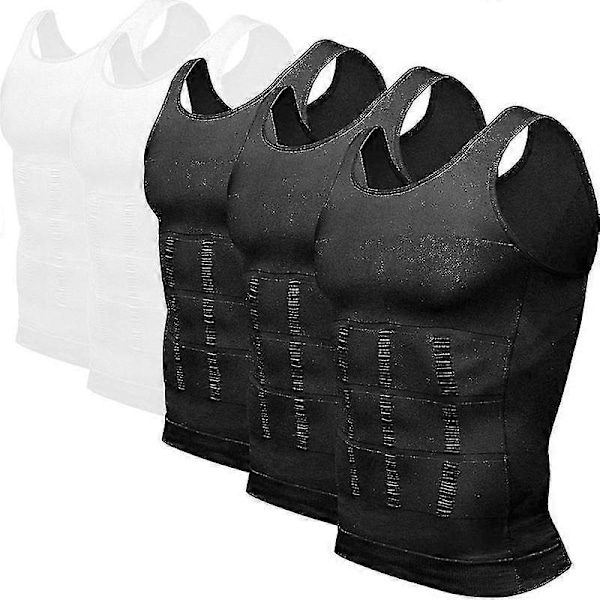 Mäns Body Shaper Slimming Tummy Vest Termisk Kompressionströjor Ärmlös Tank Top Blue 2XL