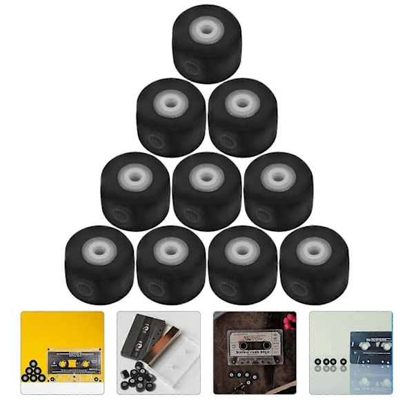 10 kpl Käytännöllisiä Kasettinauhan Puristusrullia Kannettavia Audioradion Puristusrullia
