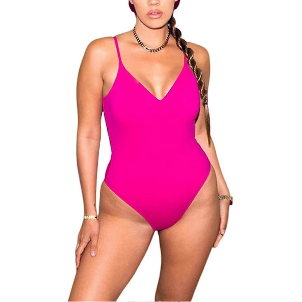 Muotoilevat korsetti-uimapuvut Camisole Selkäosattomat uima-asut Tyylikkäät olkaimet Uimapuku Magenta XS