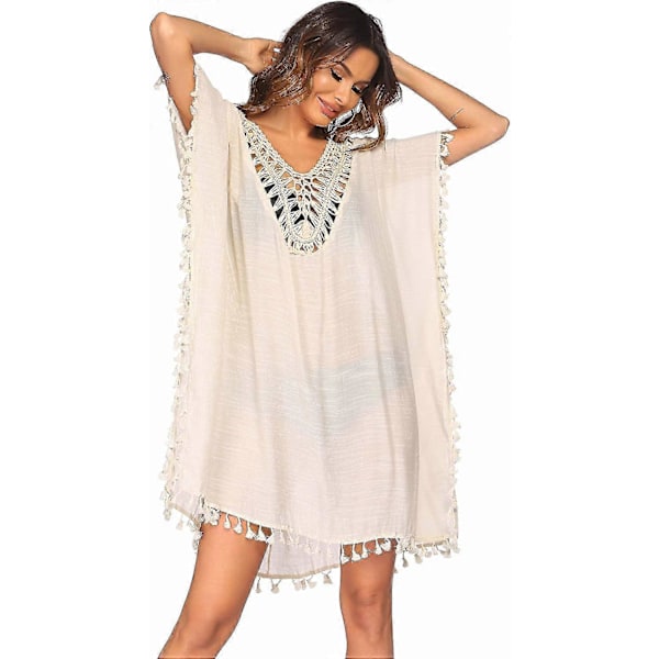 Badedragt Cover Up Dame Badedragt Kjole Plus Size Sexet Bikini Strand Tunika Top Sommer B yellow L