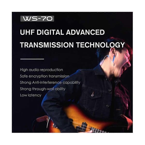 Ws-70 Gitar Sender Mottaker Mini Digitalt Trådløst System Functal Gitarsystem For E