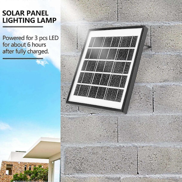 Utendørs Solcelle LED Lyspære Lampesystem Solcellepanel Hjemmesystem Kit