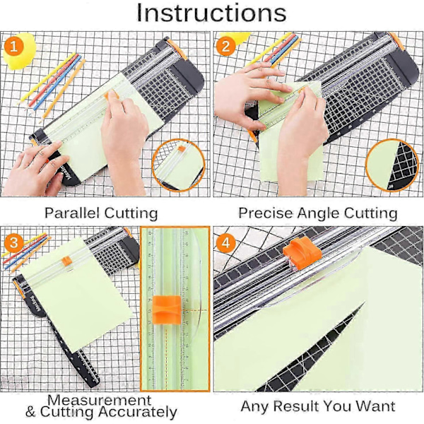 A4 Papirkutter 12 Tommers Hobby Papirkutter Scrapbooking Med Automatisk Sikkerhetsbeskyttelse Og Sidelinjal For Fotokutter, Håndverksprosjekt, Etikett
