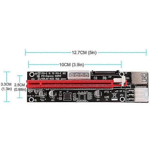 PCI-e Riser LED Kabel 1x Til 16x Extens Etum Ed Riser Adapter +60cb3.0 Ca