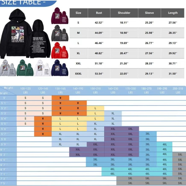 Taylor Swift The Eras Tour sweatshirt herr- och dam huvtröja red XL