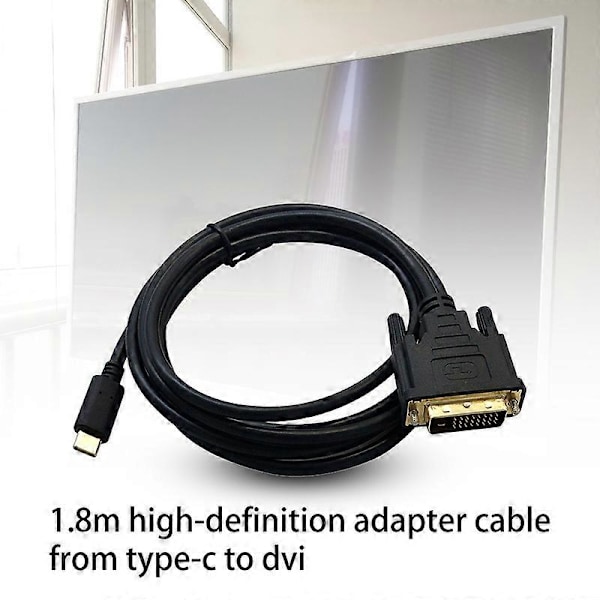 1,8 m Kannettava 4K Teräväpiirto Type-C - DVI-sovitinkaapeli Tietokoneelle