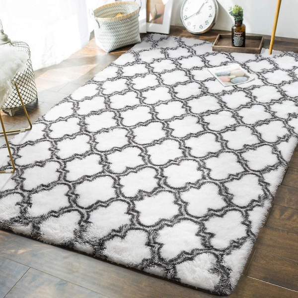 Tflycq Geometriska Mattor för Sovrum - 152 x 244 cm Luddig Ryamatta Modern Inomhus för Vardagsrum Flickor Pojkar Barnrum Studentrum Barnkammare Hem Semesterinredning Golv