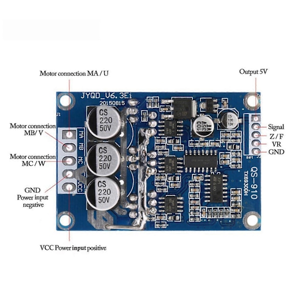 DC 12V-36V 500W Børsteløs Motorstyring Uden Hall PWM Kontrol Balanceret Bildriverkort Holdbar