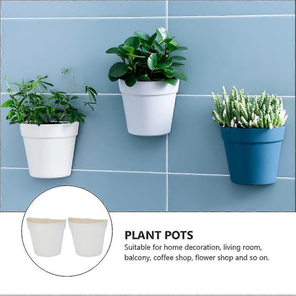 2 st Väggmonterade Blomkrukor Plastkrukor Hydroponisk Blomkruka