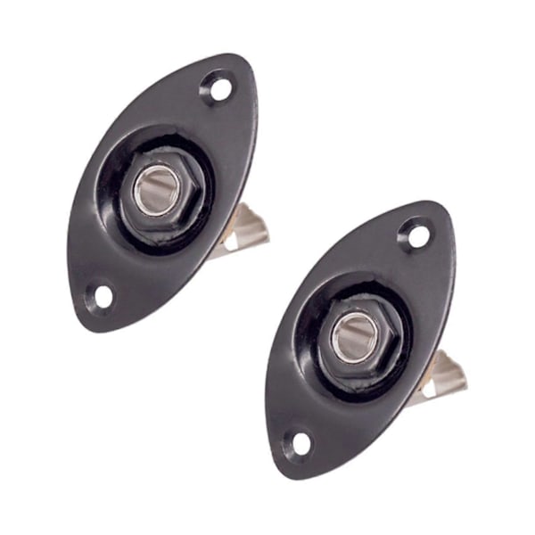 Oval Indenterad Gitarrjackplatta 30 Oval Indenterad Gitarrjackplatta & Uttag Svart Hög Kvalitet, 2 St