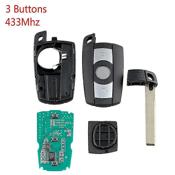 Smart Bilnyckel Fjärrkontroll 3 Knappar Passar För 3/5-Serien X5 X6 Cas2 Cas3 433mhz