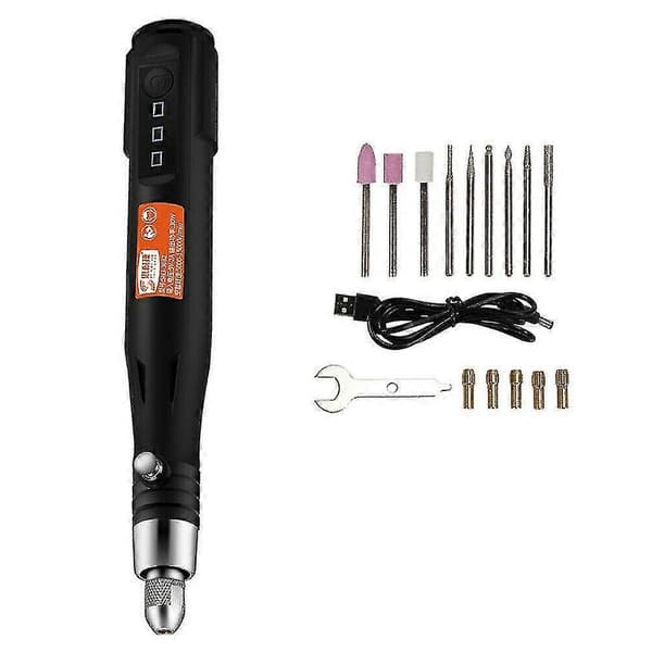 Elektrisk Mini Sliper Drill Rotary Verktøy USB Graveringspenn & Drillbits (Ruipei)