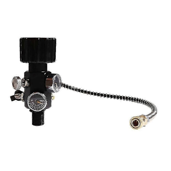 M18x1.5 Pcp Tank Dobbel Manometer Ladeventil Luftfyllestasjon Gassflaske Påfyllingsadapter 6000psi Wit