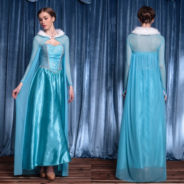 Halloween prinsessklänning vuxen kostym Frozen Elsa prinsessklänning cosplay M