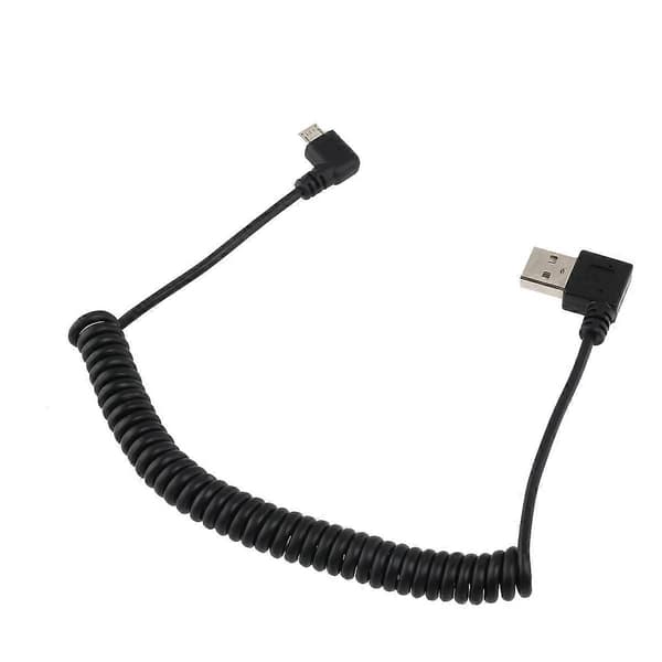 1,5 m Spiral Snoet USB Micro 5 Pin Han til USB 2.0 Han Data Ladekabel (Sort)