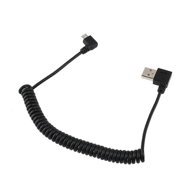 1,5 m Spiralvriden USB Micro 5 Pin Hane till USB 2.0 Hane Data Laddningskabel (Svart)