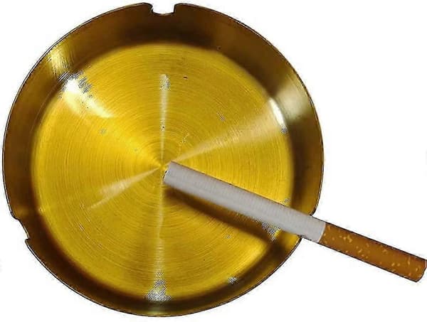 Rundt askebeger i rustfritt stål (2 stk, gull)
