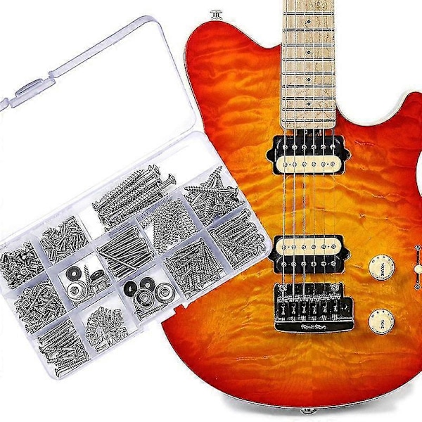 1 Set Elektrisk Gitarr Skruvsats Sorteringslåda För Elektrisk Gitarrbroar Pickup Tuners Växlar Nec