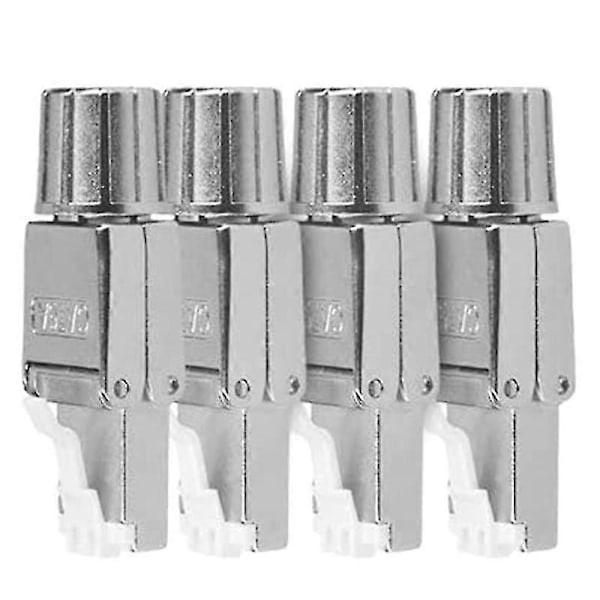 Rj45 Nettverkskontaktpakke - Sett med 4 Cat6a Rj-45 Nettverkskontakter - Skjermet 6a Ethernet Kabel Str